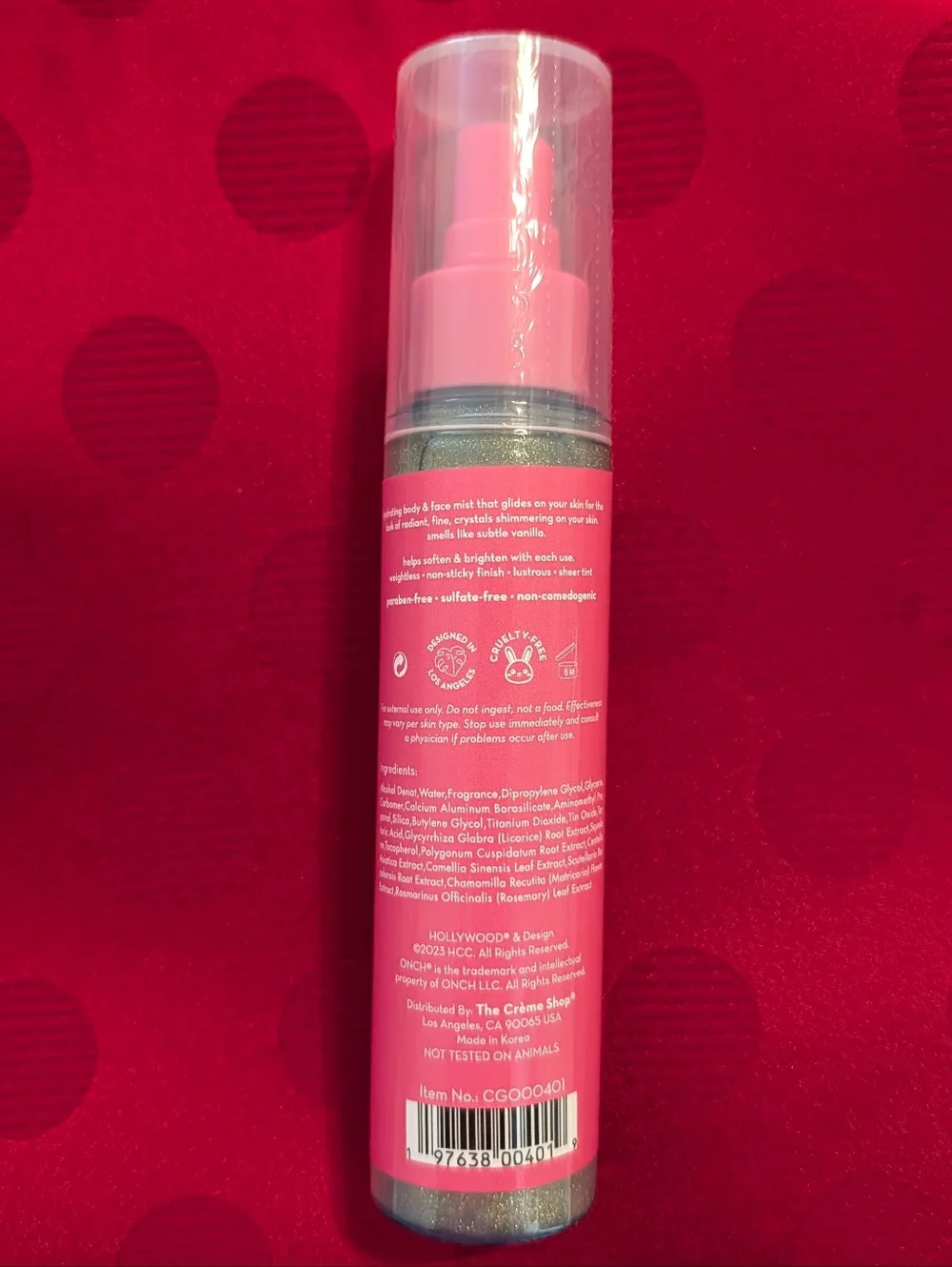 The Crème Shop x ONCH x HOLLYWOOD Crystal Glow Moisturizering Shimmer Mist 🆕